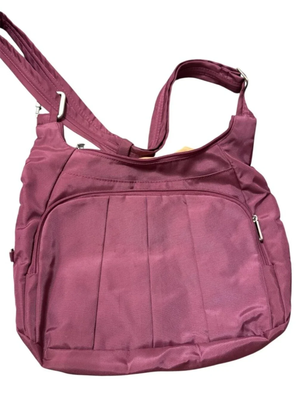 Travelon Pink Nylon Crossbody Shoulder Bag Travel Purse Adjustable Strap